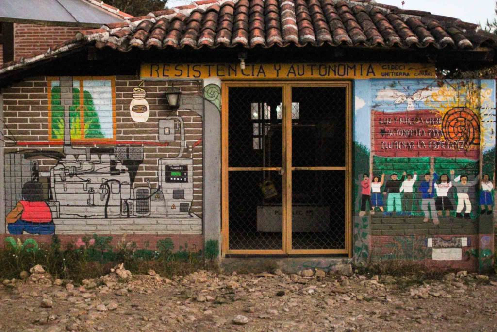 The writing is on the wall at CIDECI-Universidad da la Tierra, Chiapas. Photo credit: David Meek